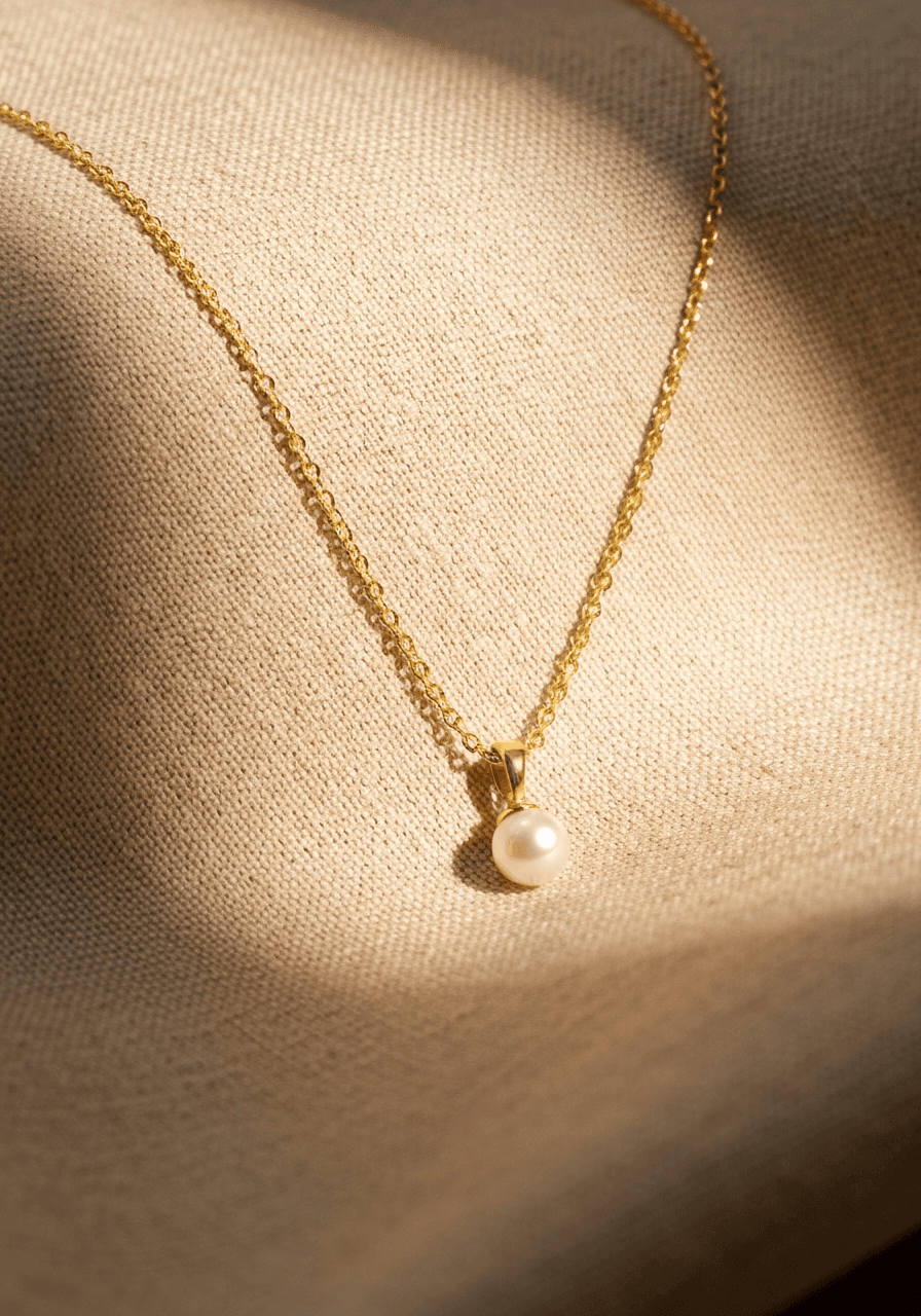 Gold Pearl Necklace